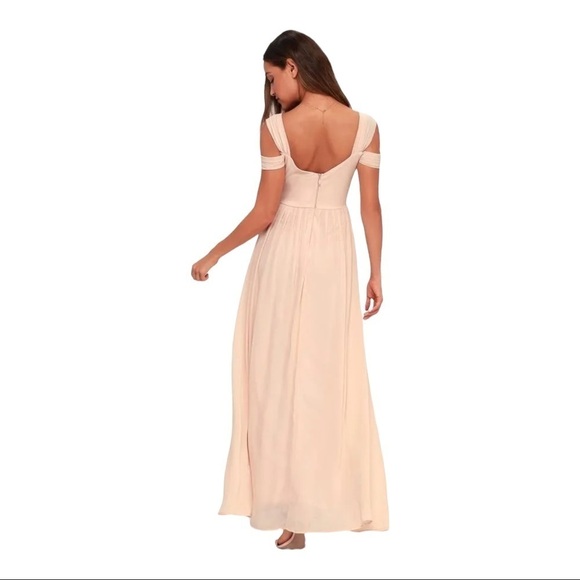 LULU'S Make Me Move Maxi Dress Blush Pink Medium Bridesmaid Wedding - Picture 6 of 13